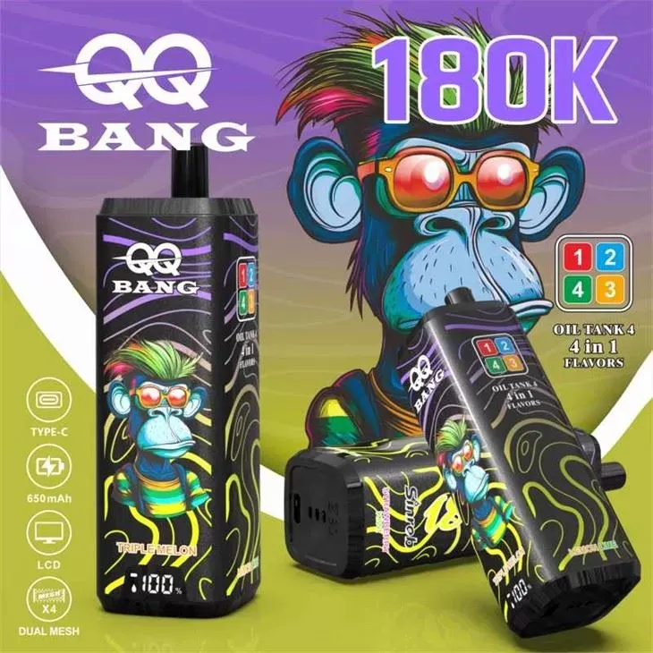 QQ BANG 180000 | 4-in-1 quad option, 180000 puffs, monkey design, bulk disposable vape - Image 2