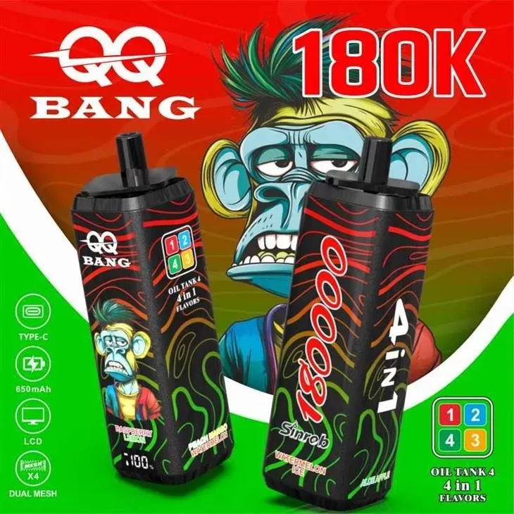 QQ BANG 180000 | 4-in-1 quad option, 180000 puffs, monkey design, bulk disposable vape - Image 3