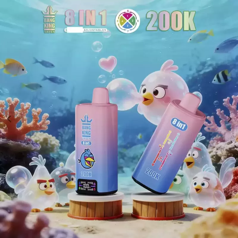 Bang King 200K | 8-in-1 200000 puffs, quad tank, 8 options, high-capacity, bulk disposable vape