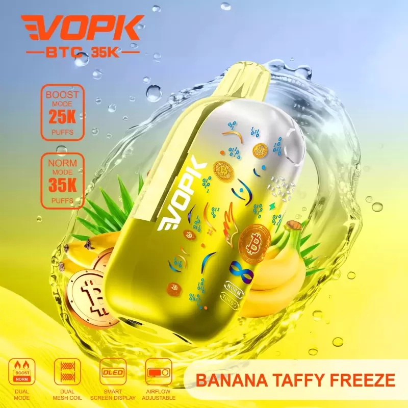 VOPK BTC 35K | smart screen, 35000 puffs, dual mesh, adjustable airflow, bulk disposable vape - Image 2