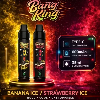 Bang King 50K | 3-in-1 triple option 50000 puffs, rechargeable, disposable vape