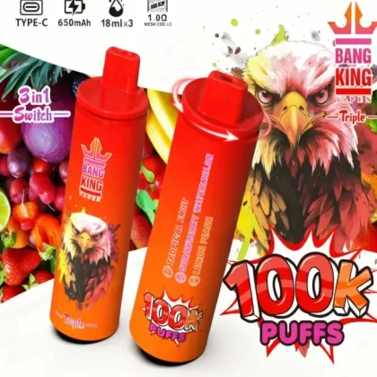 Bang King Triple 100K | 3-in-1 100000 puffs, triple option, rechargeable, long-lasting disposable vape