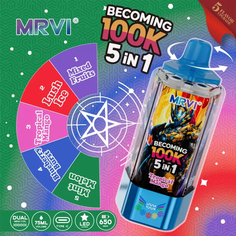 MRVI BECOMING 100K | 5-in-1 100000 puffs touch screen bulk disposable vape - Image 3