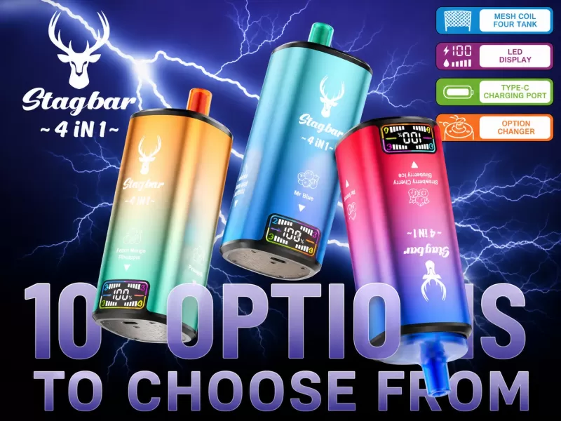 Stag Bar 4-in-1 80K | quad option 48ml mega LCD screen bulk disposable vape wholesale