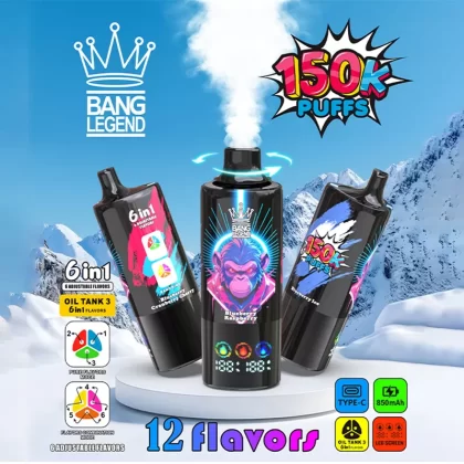 Bang Legend 150K | 150000 puffs, 6 options in one, long-lasting, multi-option, disposable vape