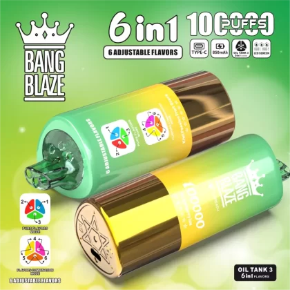 Bang Blaze 100K 6-in-1 100000 Puffs | triple tank bulk disposable vape with led screen