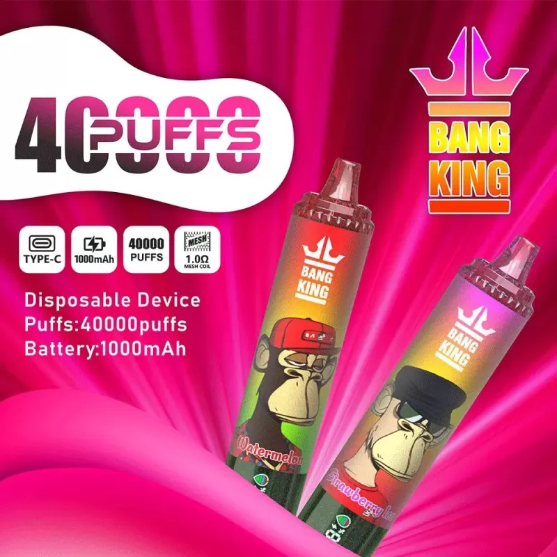 Bang King Tornado Fire 40000 Puffs | adjustable airflow & 35ml capacity bulk disposable vape