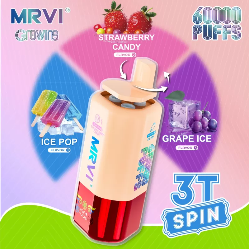 MRVI GROWING 60K 3T SPIN 60000 Puffs | triple option bulk disposable vape