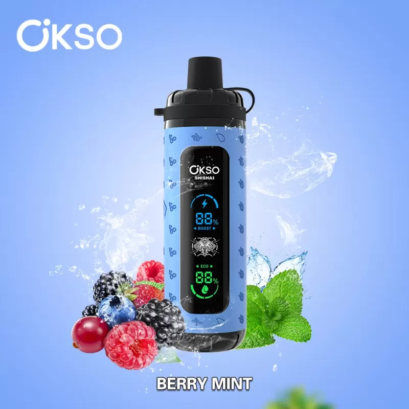 OKSO Shisha Max 40000 Puffs | 36mL mesh coil, LED display, airflow control, child lock, bulk disposable vape wholesale - Image 2