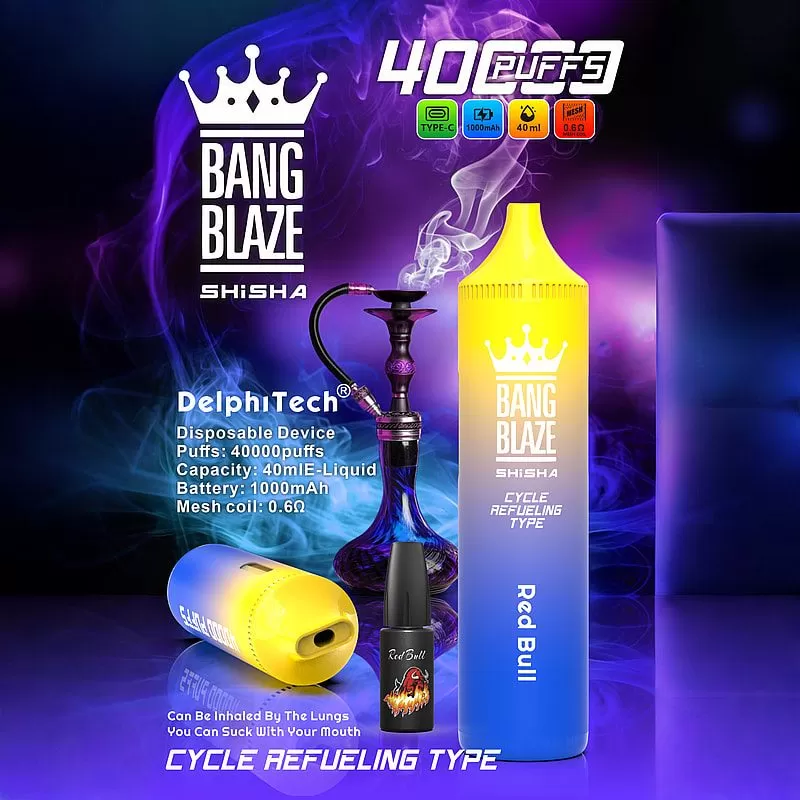 Bang Blaze Shisha 40000 Puffs | 40mL, 0.6Ω mesh coil, 4 strength levels, bulk disposable vape - Image 2