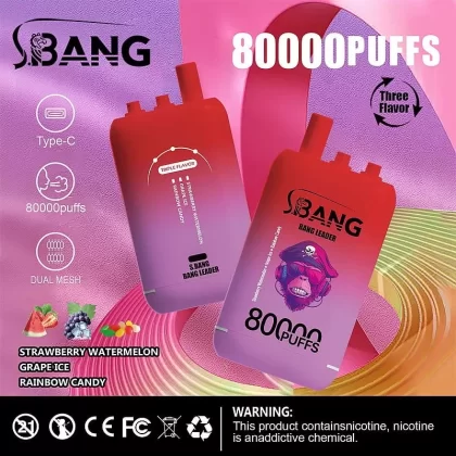 Bang Leader 80K | 80000 puffs, triple option, dual mesh, Type-C rechargeable, bulk disposable vape