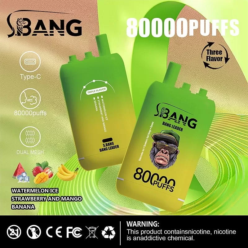 Bang Leader 80K | 80000 puffs, triple option, dual mesh, Type-C rechargeable, bulk disposable vape - Image 2