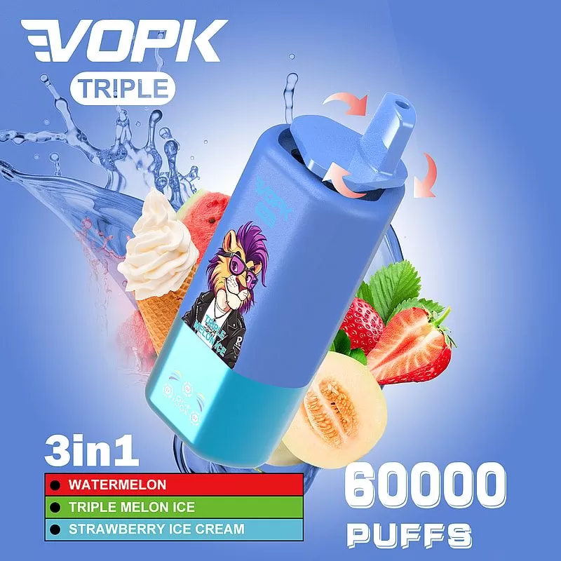 Vopk Triple 60K 60000 Puffs | 3-in-1 option, 54mL, LED screen, triple mesh, bulk disposable vape - Image 2