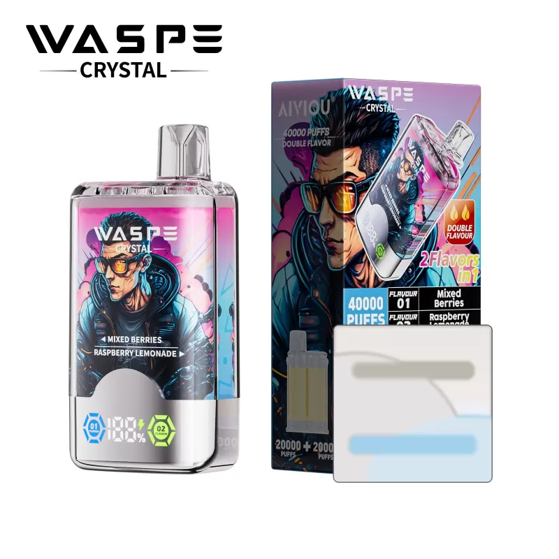 WASPE Crystal 40K 40000 Puffs | double option rechargeable disposable vape bulk buy wholesale - Image 3