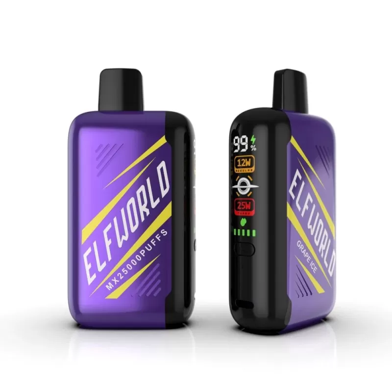Elfworld MX 25000 Puffs | 0%-5% strength, 25mL, digital display, airflow control, bulk disposable vape - Image 2