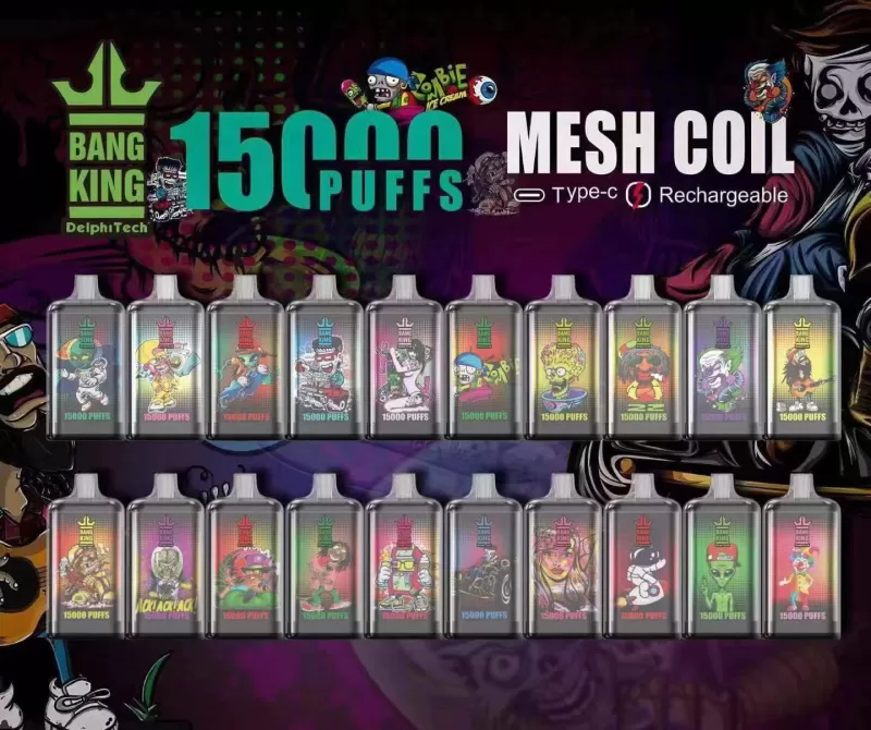 Bang King 15000 Puffs | 0%-5% strength, 25mL, 650mAh, airflow control, bulk disposable vape