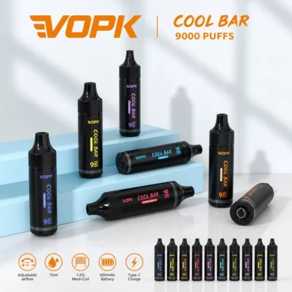 VOPK Cool Bar 9000 Puffs | 3% strength, 15mL, airflow control, bulk disposable vape