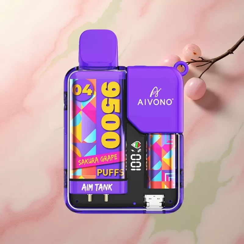 Aivono Aim Tank 9500 Sakura Grape 650mAh LCD