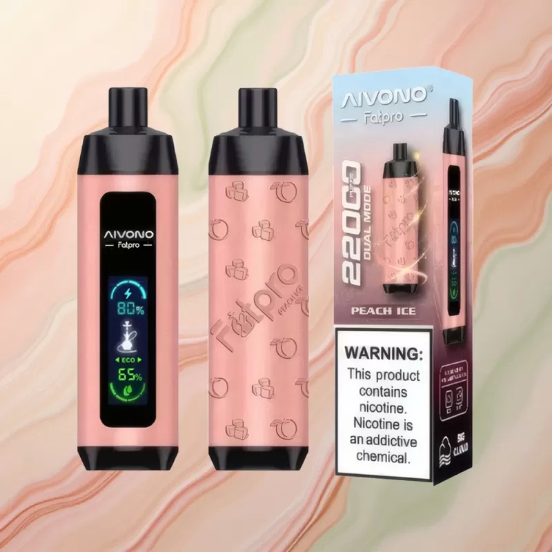 Aivono Aim Fatpro 22000 Peach Ice 5% Nicotine 600mAh 28ml - Image 2