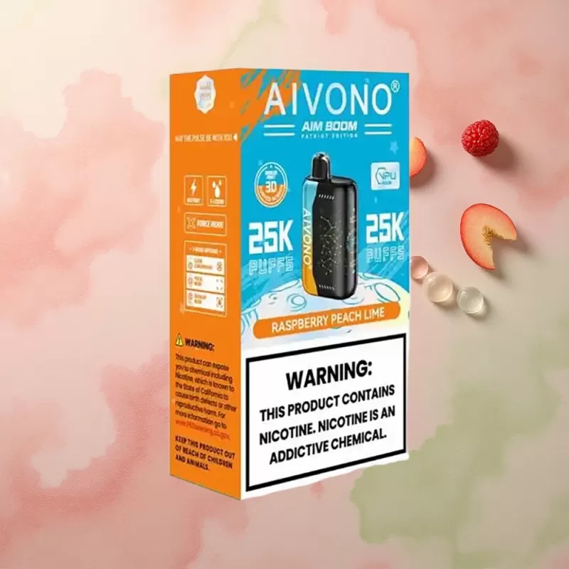 Aivono Aim Boom 25000 Raspberry Peach Lime 5% Nicotine 650mAh - Image 2