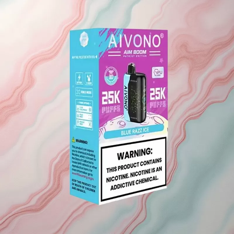 Aivono Aim Boom 25000 Blue Razz Ice 650mAh 0% Nicotine - Image 2