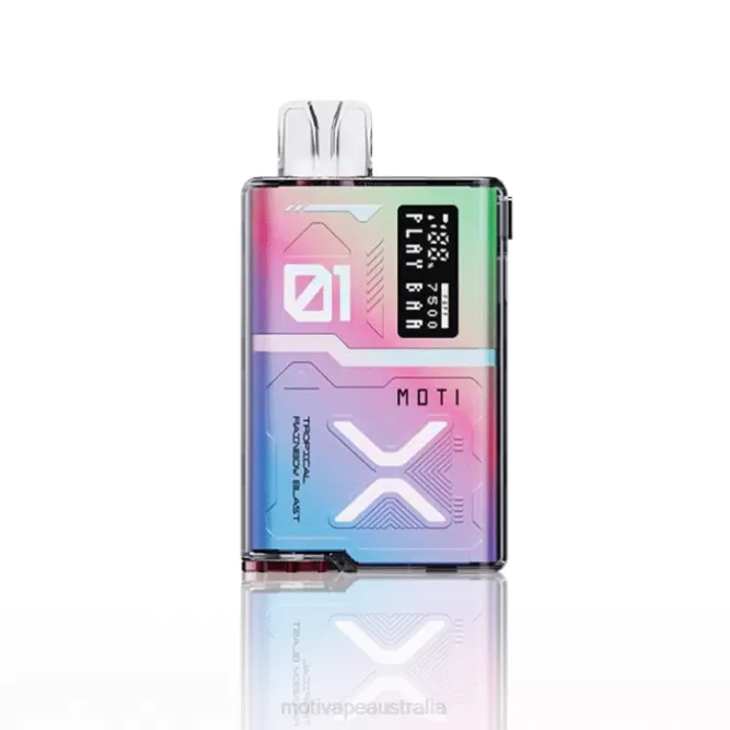MOTI vape pods Australia – MOTI Play Bar 7500 Disposable Vape (5%, 7500 Puffs) Tropical Rainbow Blast 6422T54