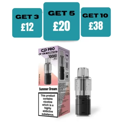Summer Dream Crystal Pro CP10k Prefilled Pods - £4.99 or 3 For £12 - Summer dream