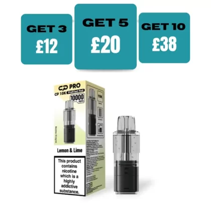 Lemon Lime Crystal Pro CP10k Prefilled Pods - £4.99 or 3 For £12 - Lemon Lime