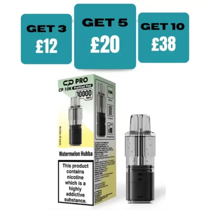 Watermelon Hubba Crystal Pro CP10k Prefilled Pods - £4.99 or 3 For £12 - Watermelon Hubba