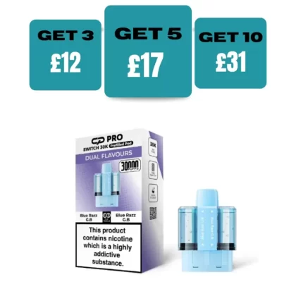 Blue Razz Gummy Bear Crystal Pro Switch 30k Prefilled Pods - £5.99 or 3 For £12 - Blue Razz Gummy Bear