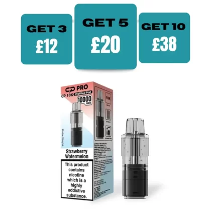 Strawberry Watermelon Crystal Pro CP10k Prefilled Pods - £4.99 or 3 For £12 - Strawberry Watermelon *New*