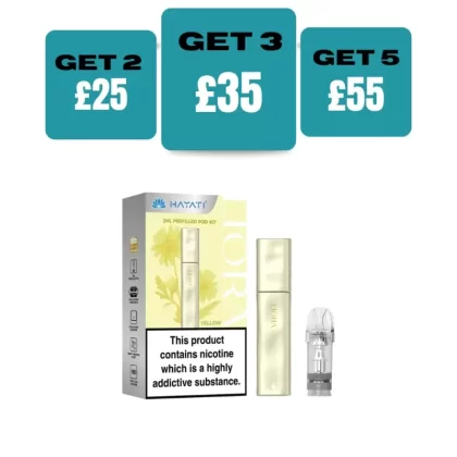 Hayati Liora Refilleable/Prefilled Pod Vape Kit - £12.89 or 2 for £25 - Yellow