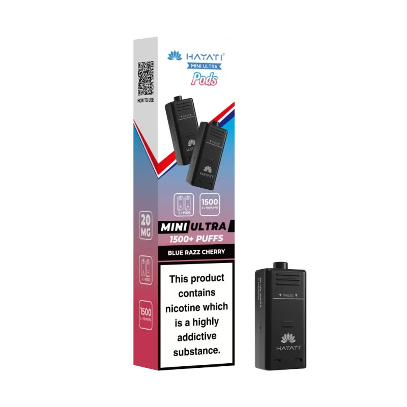 Pack of 2 Hayati Mini Ultra 1500 Prefilled Pods (2x750 Puffs) - Straw Cranberry Cherry - Image 2