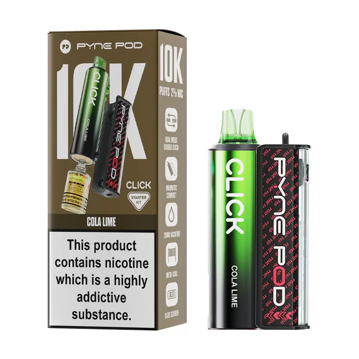 Box of 5 - Pyne Pod Click 10K Prefilled Pod Vape - Cola Lime - Image 2