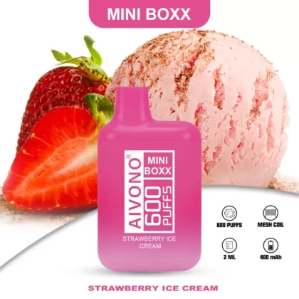 Aivono Mini Boxx 600 Puffs | 0%-5% strength, 2mL, 400mAh, bulk disposable vape