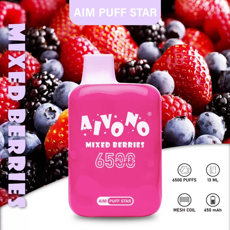 AIVONO Aim Puff Star 6500 Puffs | 0%-5% strength, 13mL, bulk disposable vape - Image 3