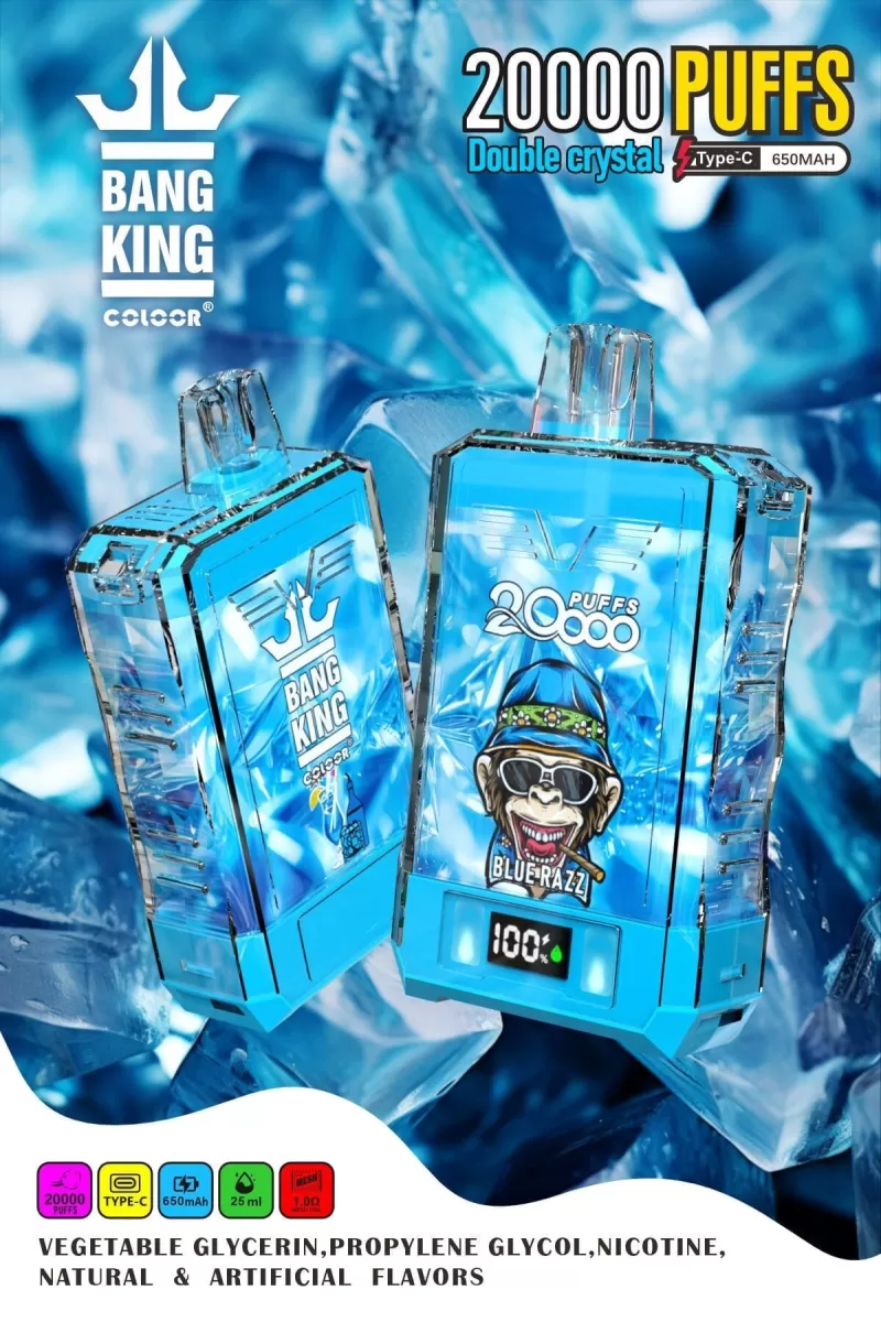 Bang King Double Crystal 20000 Puffs | 0%-5% strength, 25mL, 650mAh, bulk vape - Image 2