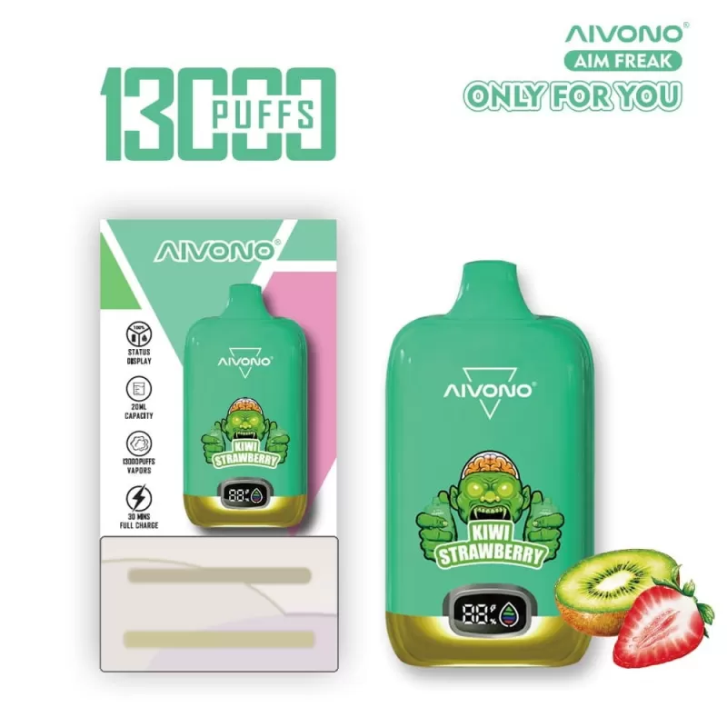 AIVONO AIM FREAK 13000 Puffs | 0%-5% strength, 20mL, LCD display, bulk disposable vape - Image 2