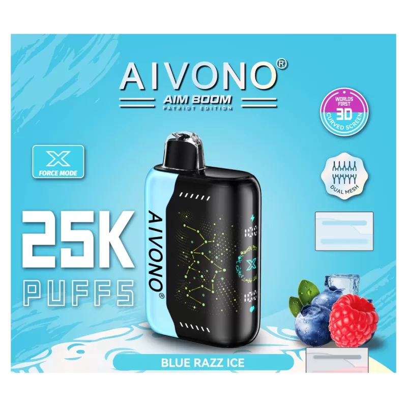 AIVONO BOOM PATRIOT EDITION 25000 Puffs | 0%-5% strength, bulk disposable vape