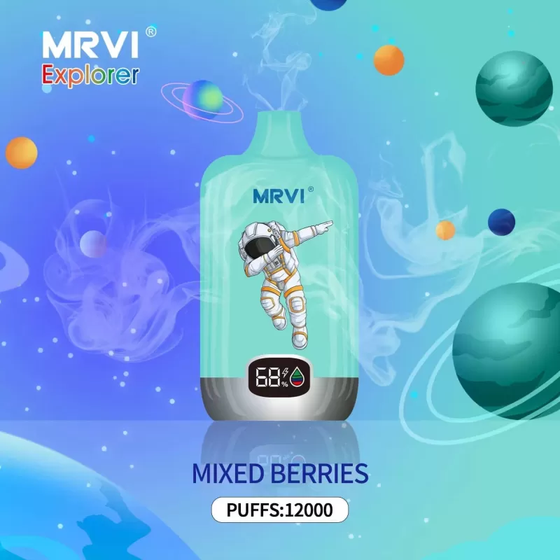 MRVI Explorer 12000 Puffs | 0%-5% strength, 22mL, 650mAh, power display, bulk vape - Image 2
