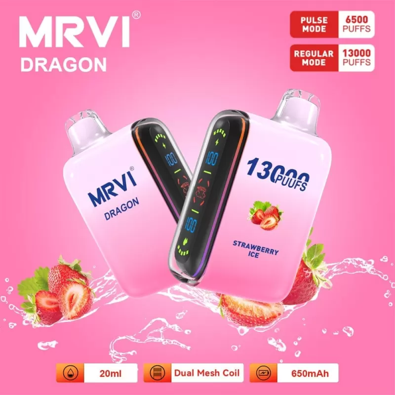 MRVI Dragon 13000 Puffs | 2%-5% strength, 20mL, dual mesh, dual mode, bulk vape