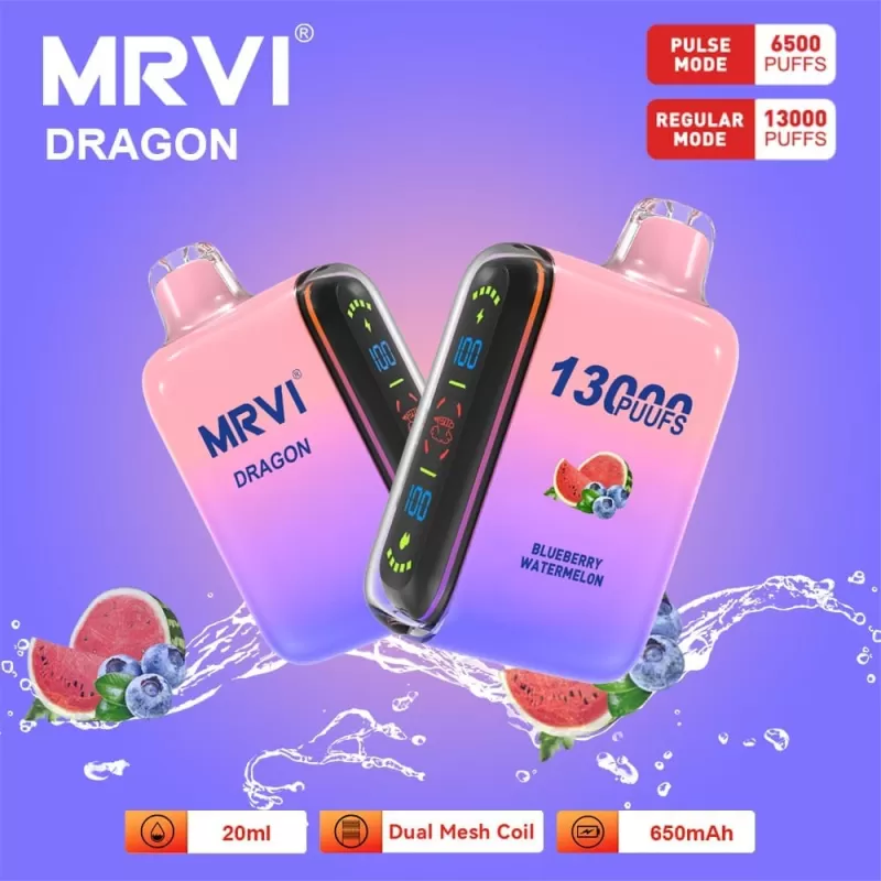 MRVI Dragon 13000 Puffs | 2%-5% strength, 20mL, dual mesh, dual mode, bulk vape - Image 2