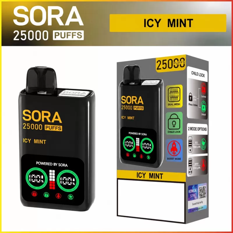 SORA 25K Dual Mesh 25000 Puffs | 5% strength, bulk disposable vape - Image 2