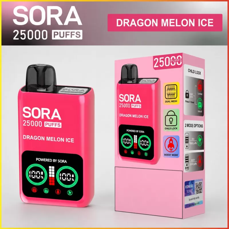 SORA 25K Dual Mesh 25000 Puffs | 5% strength, bulk disposable vape - Image 3