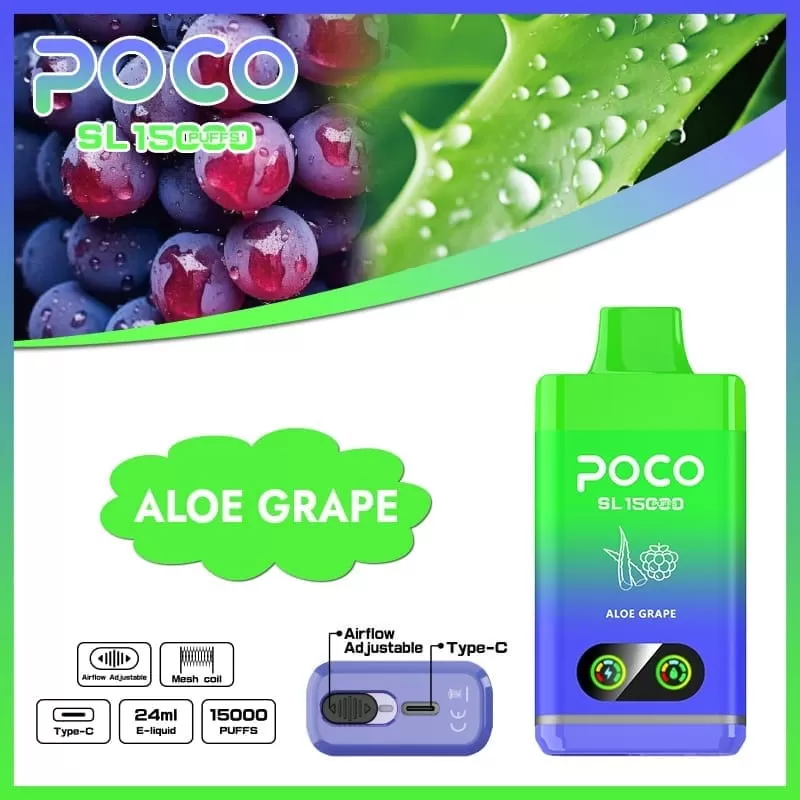 Poco SL 15000 Puffs | adjustable airflow, 0%-5% strength, bulk disposable vape - Image 2