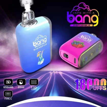 Bang Vape Rocket 18000 Puffs | LED display, 0%-5% strength, bulk disposable vape