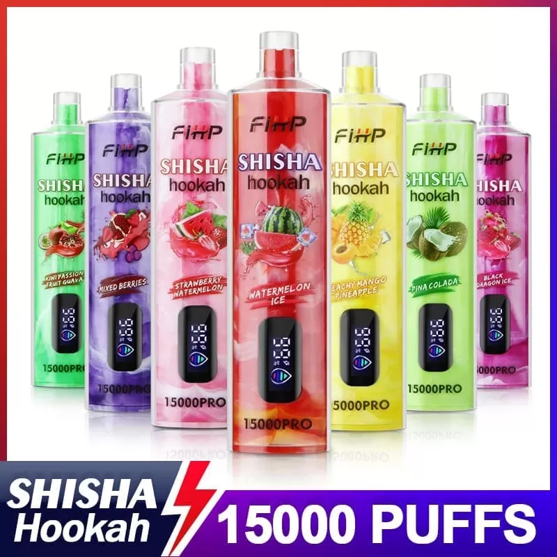 FIHP Shisha Hookah Pro 15000 Puffs | 0.6% strength, 22mL, LED display, bulk disposable vape