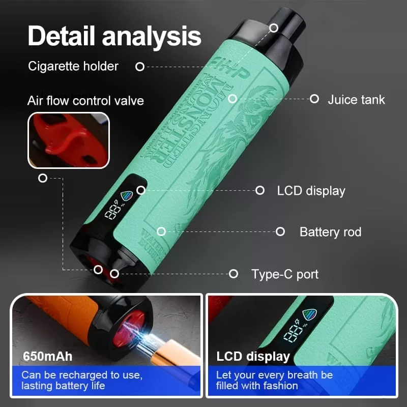 FIHP Shisha Hookah 12000 Puffs | 0.6% strength, bulk disposable vape - Image 3