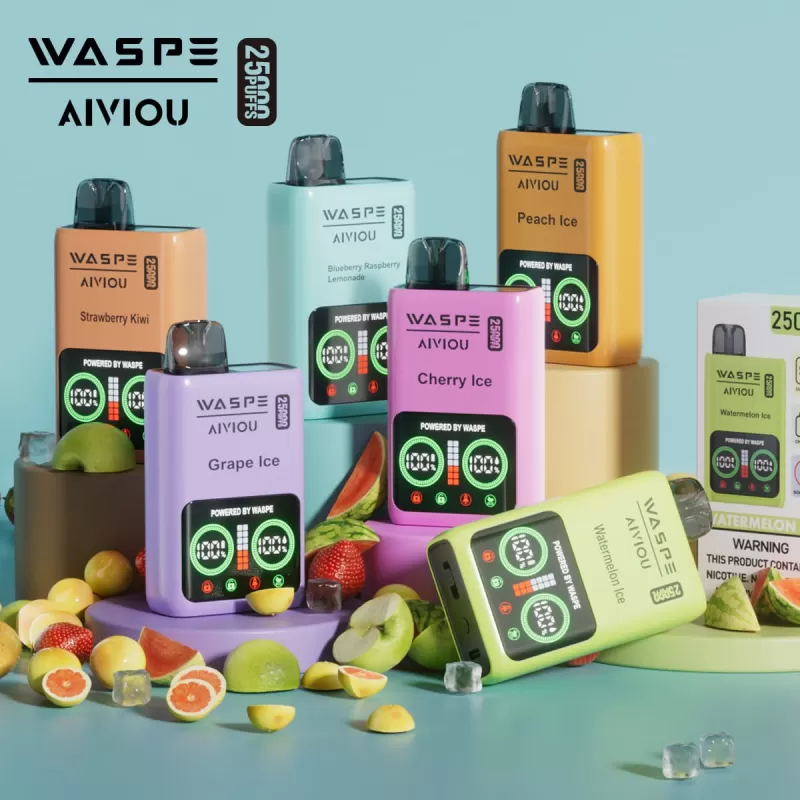 WASPE 25000 Puffs | 0%-5% strength, 25mL, dual mesh, LCD display, bulk disposable vape