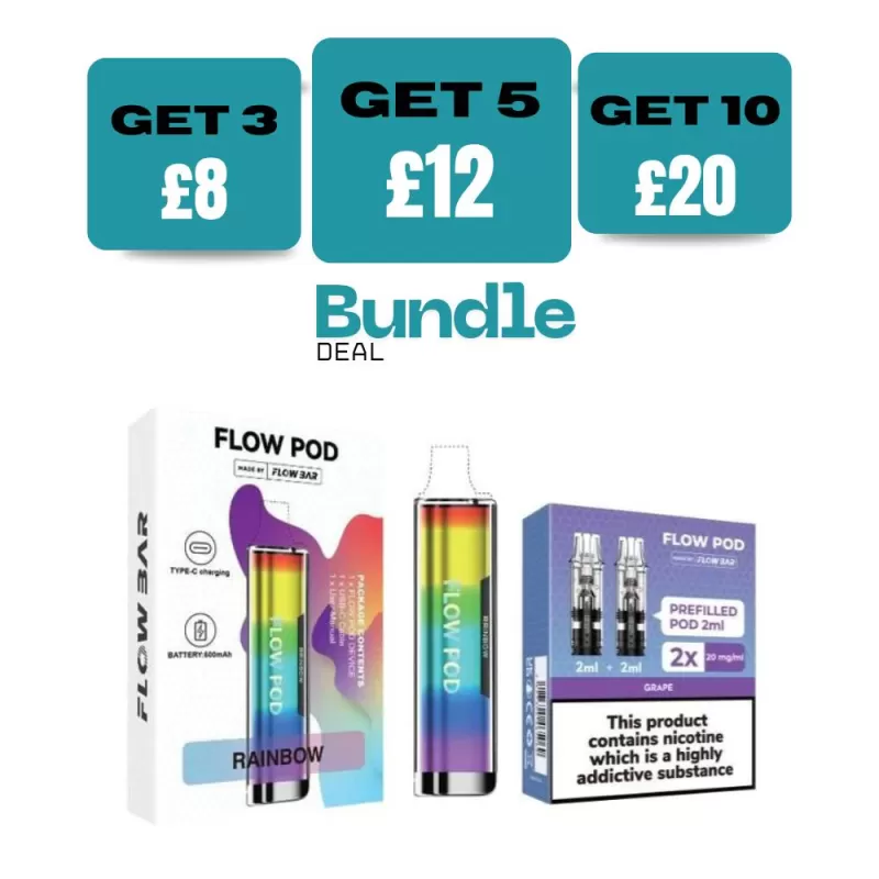 Flow Pod CP600 Pod Kit + Flow Pod Prefilled Pods (Bundle) - Sky Blue / Hubba Bubba